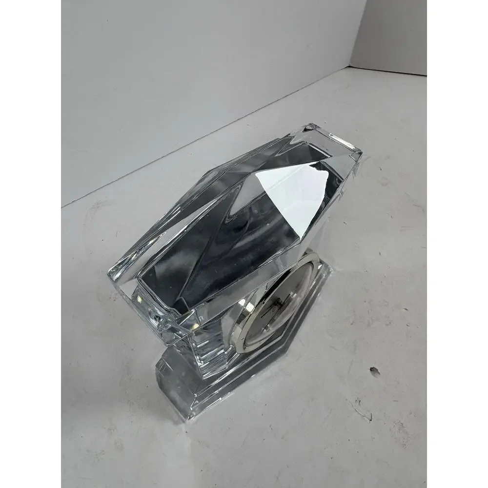 Lenox Crystal Quartz Mantel Desk Clock Made Germany Untested Chip Damage